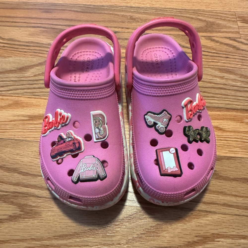 Pink Barbie Crocs Clogs with Charms